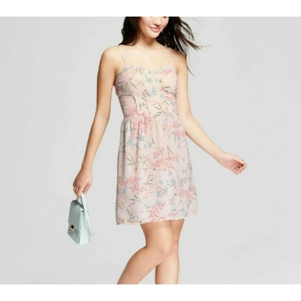 XHILARATION | FLORAL SWEETHEART SPAGHETTI BABY DOLL SUNDRESS WOMEN'S LARGE NWT